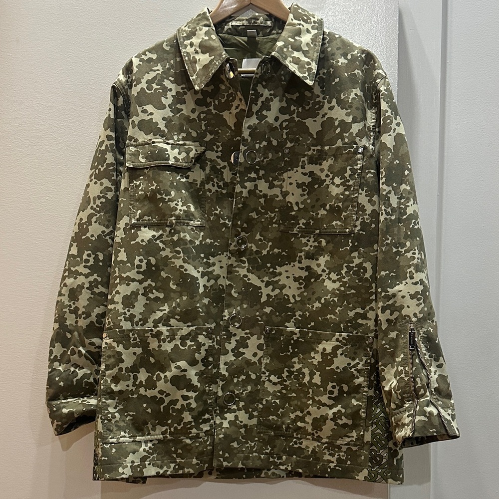 Burberry Green Camouflage Military Jacket